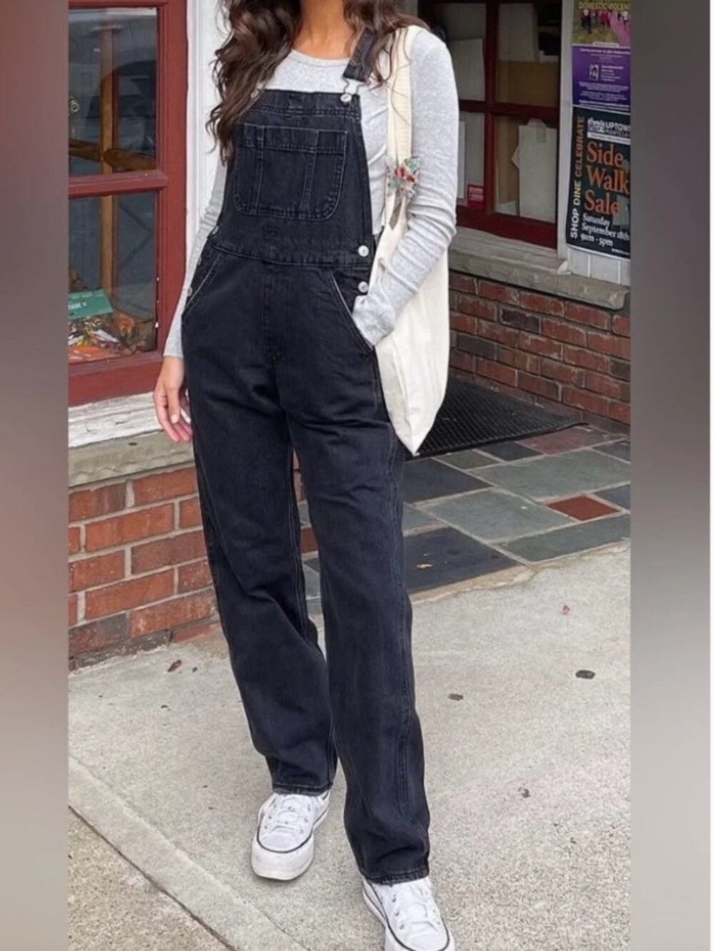 Abercrombie & Fitch Washed Black Women's Small Denim Overalls Classic Fit